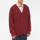 YMC Men's Kurt Knit Cardigan in Burgundy