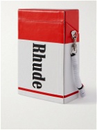 Rhude - Fumar Mal Logo-Print Leather Messenger Bag