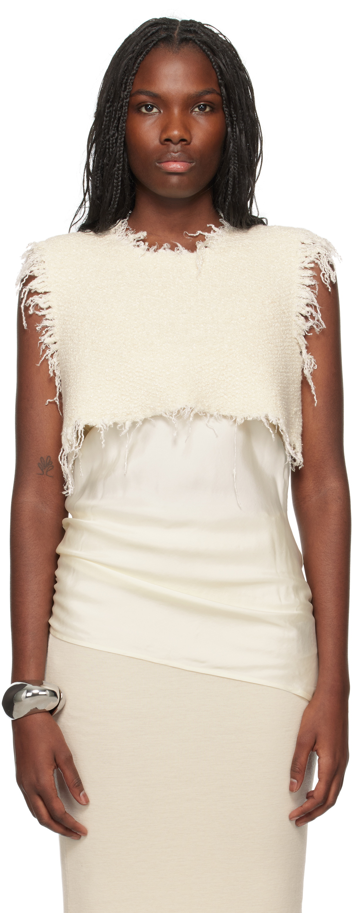 Jil Sander Off-White Knit & Slit Tank Top & Camisole Set Jil Sander