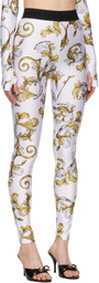 Versace Jeans Couture White Outline Barocco Leggings