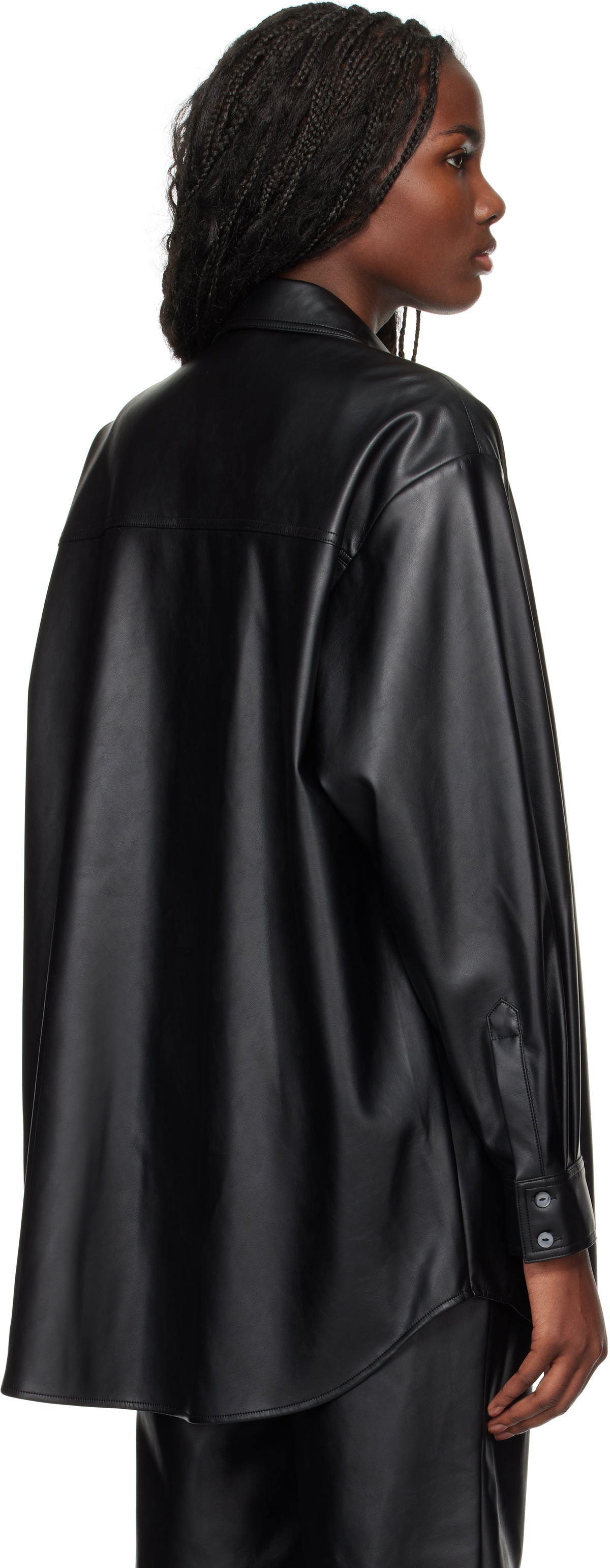 KIMHĒKIM Black Label Faux-Leather Shirt