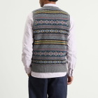 Beams Plus Men's Fair Isle Knit Vest in Grey