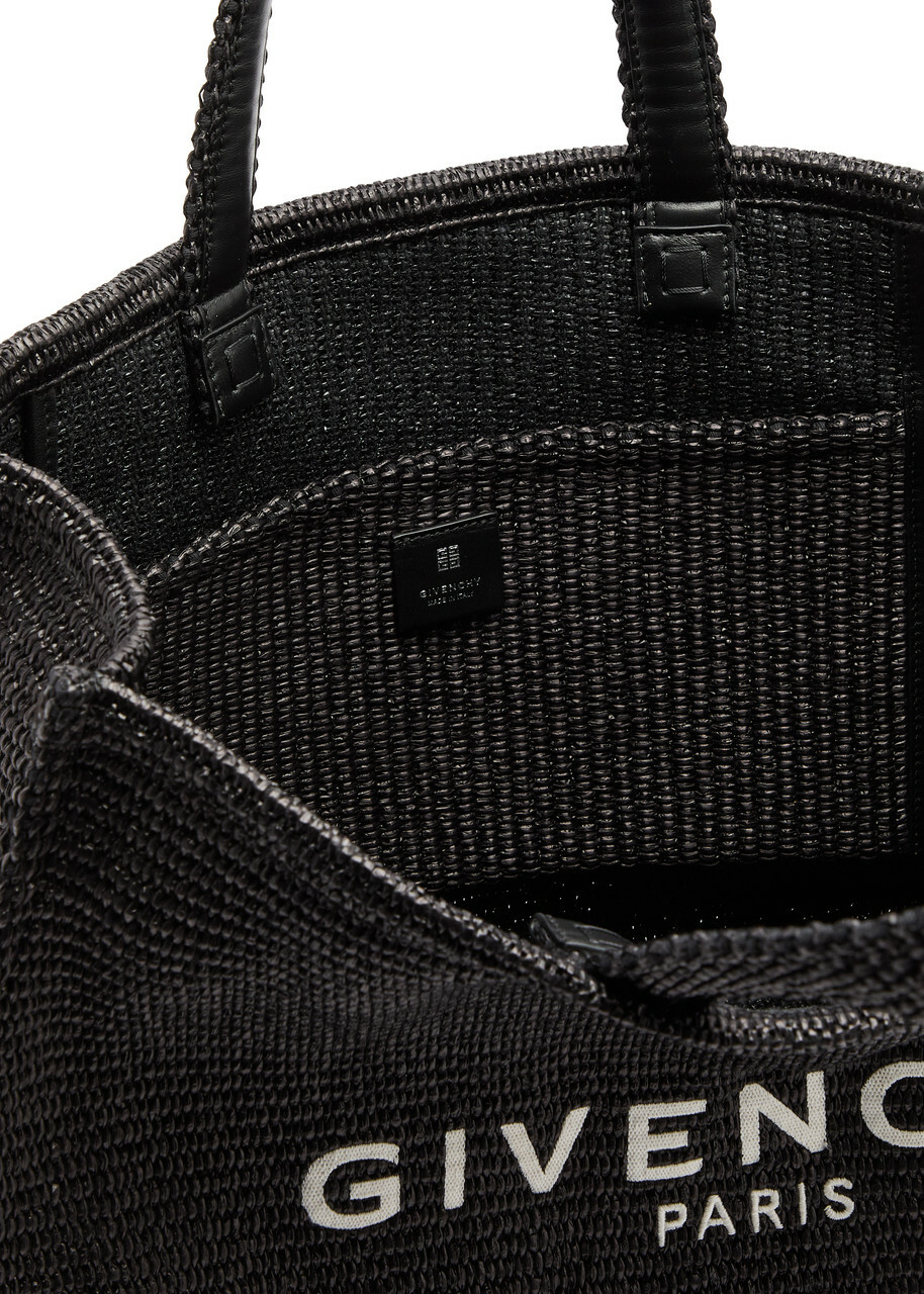 Givenchy G-Tote Medium Raffia Tote - Black And White - One Size