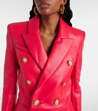 Balmain Cropped leather jacket