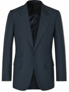 Kingsman - Slim-Fit Checked Mohair and Wool-Blend Suit Jacket - Blue