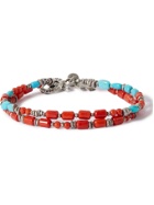 Peyote Bird - Burnished Sterling Silver, Turquoise and Coral Wrap Bracelet
