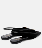 Saint Laurent - Blade leather-trimmed slingback flats