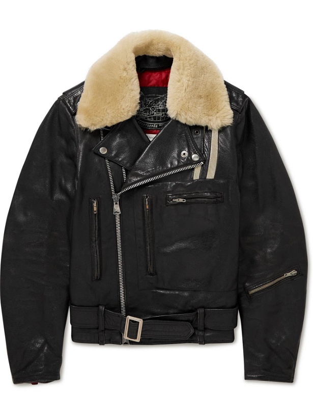 Photo: Our Legacy - 118 Second Läder Faux Fur-Trimmed Leather Jacket - Black