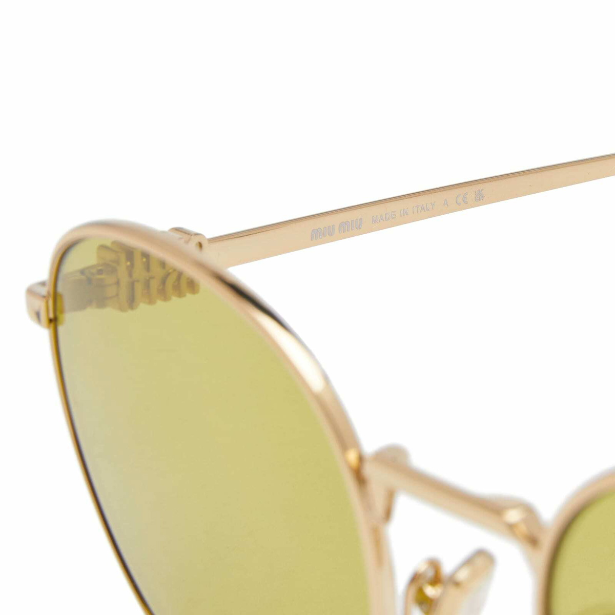 Miu Miu Eyewear Women's 55ZS Sunglasses in Gold/Olive Green 