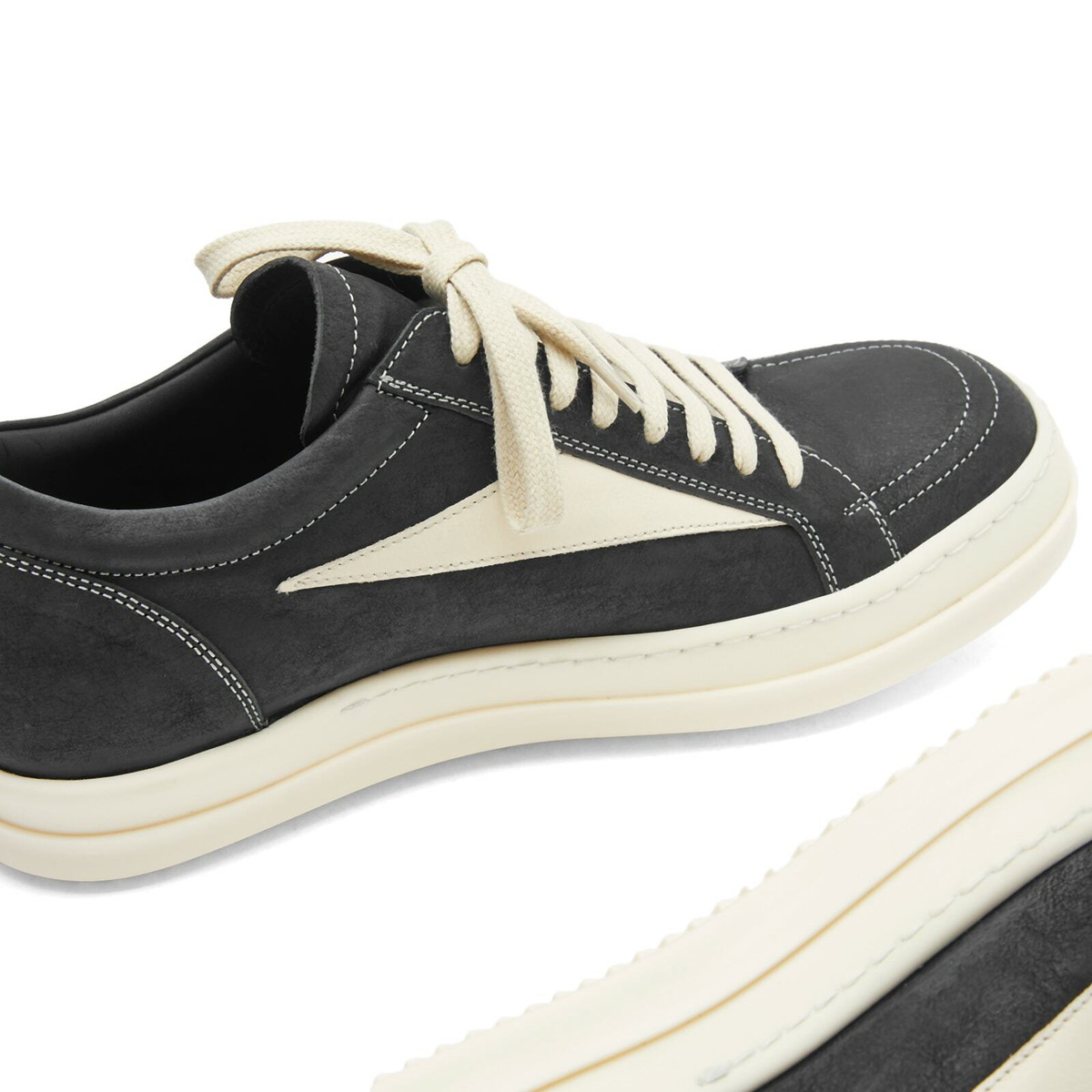 Rick Owens Men's Vintage Sneaks Sneakers in Black/Milk