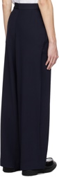 AMI Paris Navy Wide-Leg Trousers