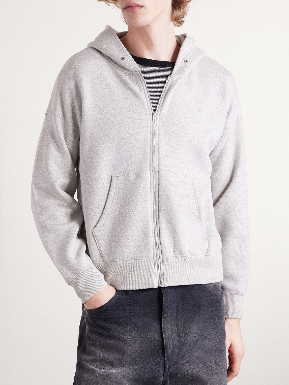 Visvim - Jumbo Wool and Cotton-Blend Jersey Zip-Up Hoodie - Gray