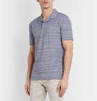 Hugo Boss - Mélange Cotton-Piqué Polo Shirt - Blue