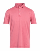 Fedeli Mens Polo shirt in Salmon pink