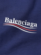 Balenciaga - Oversized Logo-Print Cotton-Jersey T-Shirt - Blue