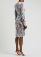 Balmain Printed Draped Silk Mini Dress Multi Print
