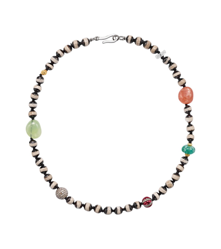 Photo: Ileana Makri Globetrotter beaded necklace with gemstones