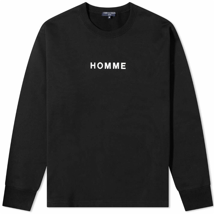 Photo: Comme des Garçons Homme Men's Long Sleeve Print T-Shirt in Black