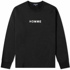 Comme des Garçons Homme Men's Long Sleeve Print T-Shirt in Black