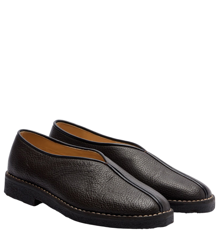 Photo: Lemaire Piped leather slip-on shoes