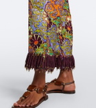 Alémais Joanna fringed printed wide-leg pants