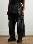 ACRONYM - P30AL-E Wide-Leg Belted Layered Encapsulated Nylon Cargo Trousers - Black