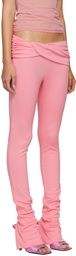 Blumarine Pink Draped Leggings