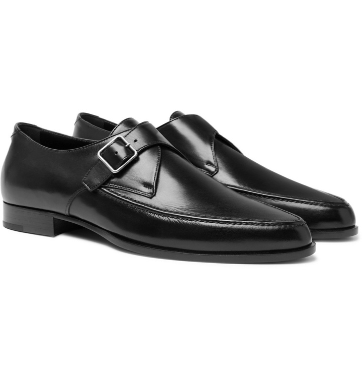 Photo: SAINT LAURENT - Sinclair Leather Monk Strap Shoes - Black