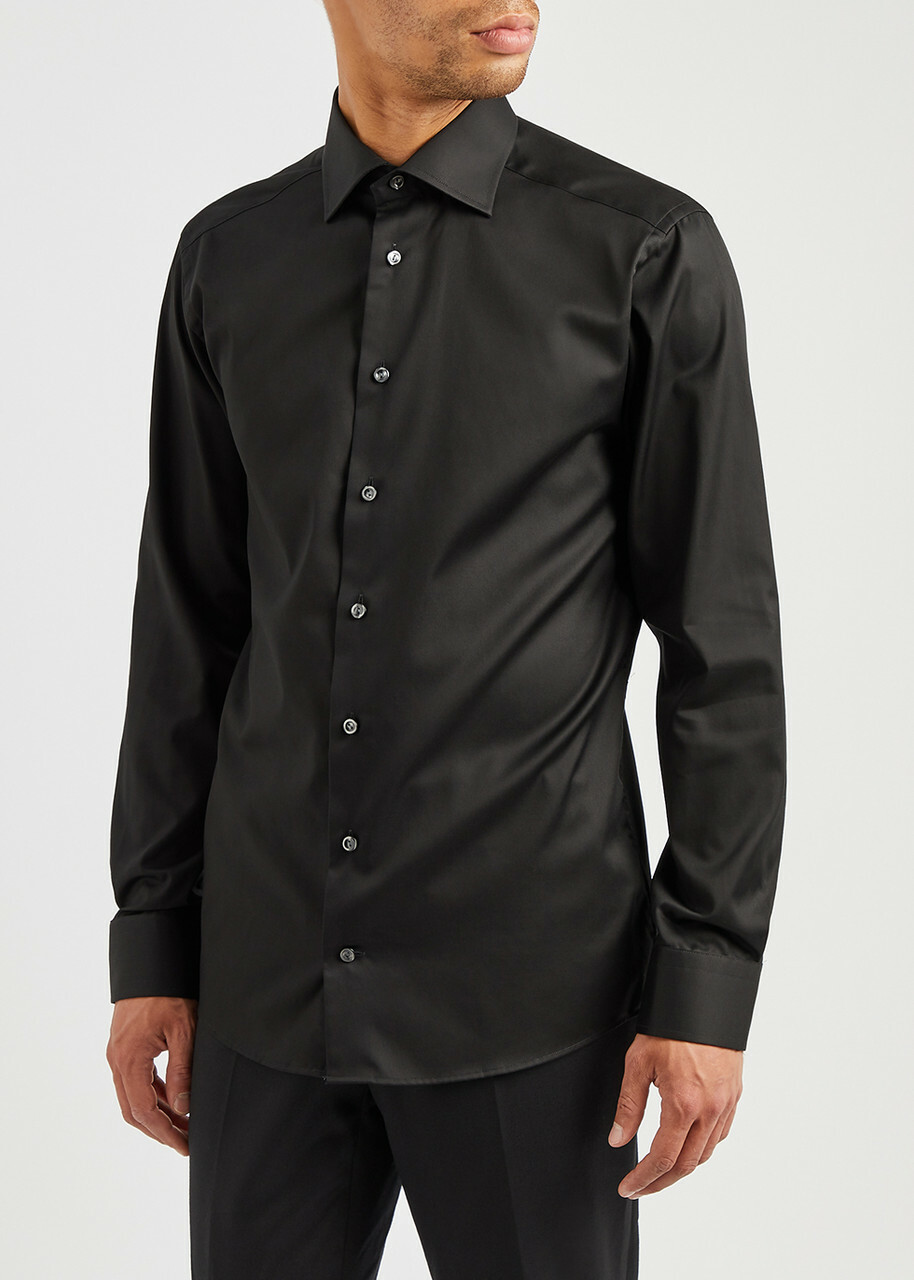 Eton Black Cotton-twill Shirt