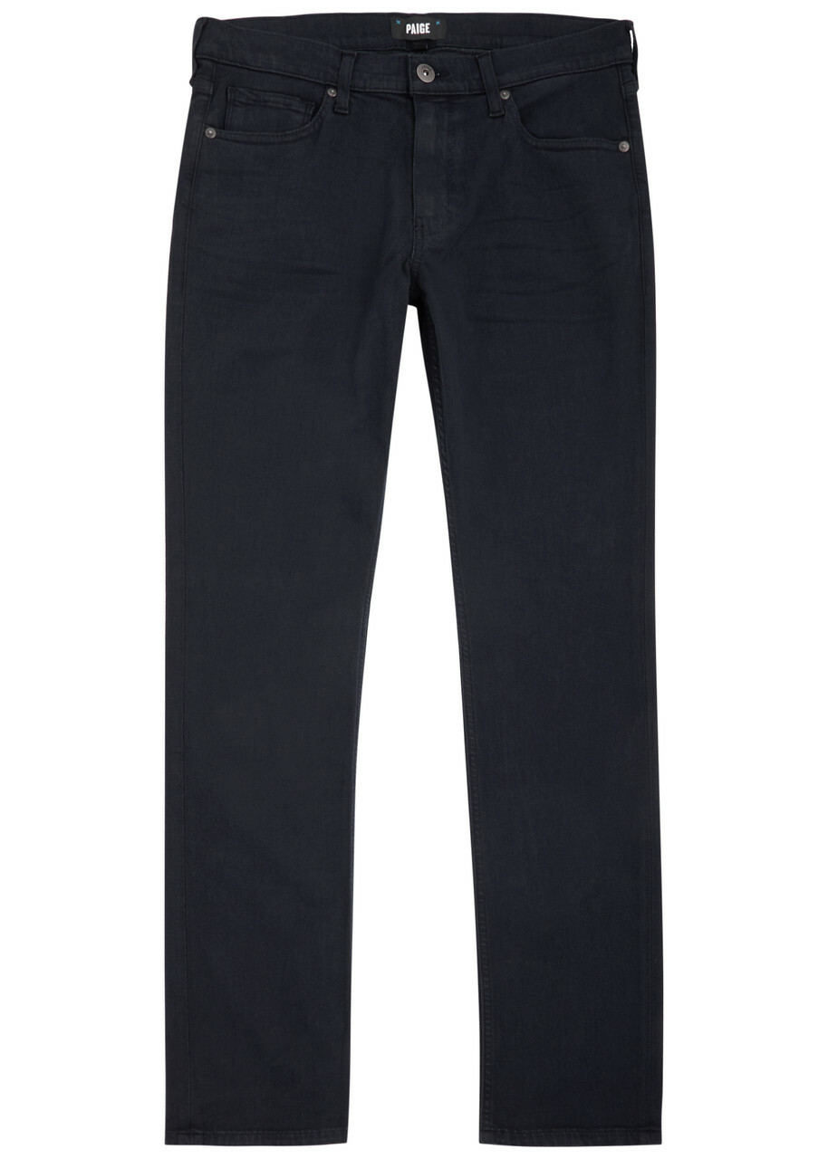 Paige Federal Slim Straight-leg Stretch-denim Jeans Navy Paige