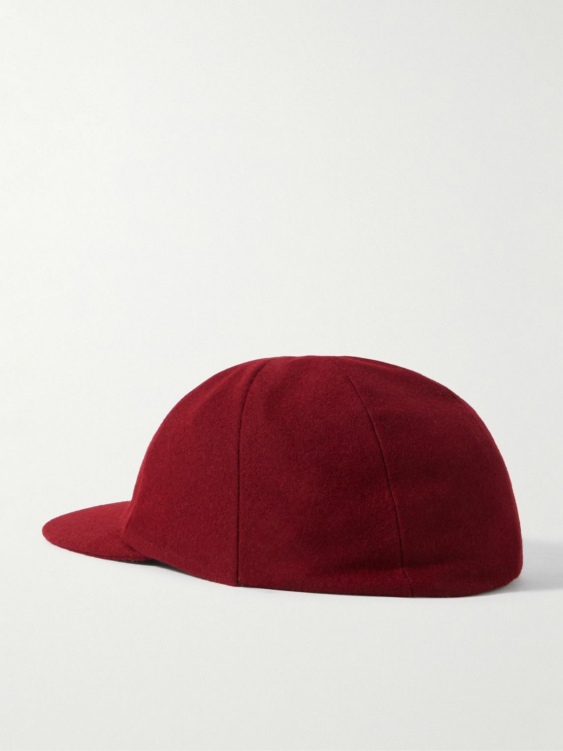 CELINE - Logo-Embellished Wool-Flannel Baseball Cap - Burgundy