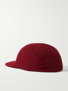 CELINE - Logo-Embellished Wool-Flannel Baseball Cap - Burgundy