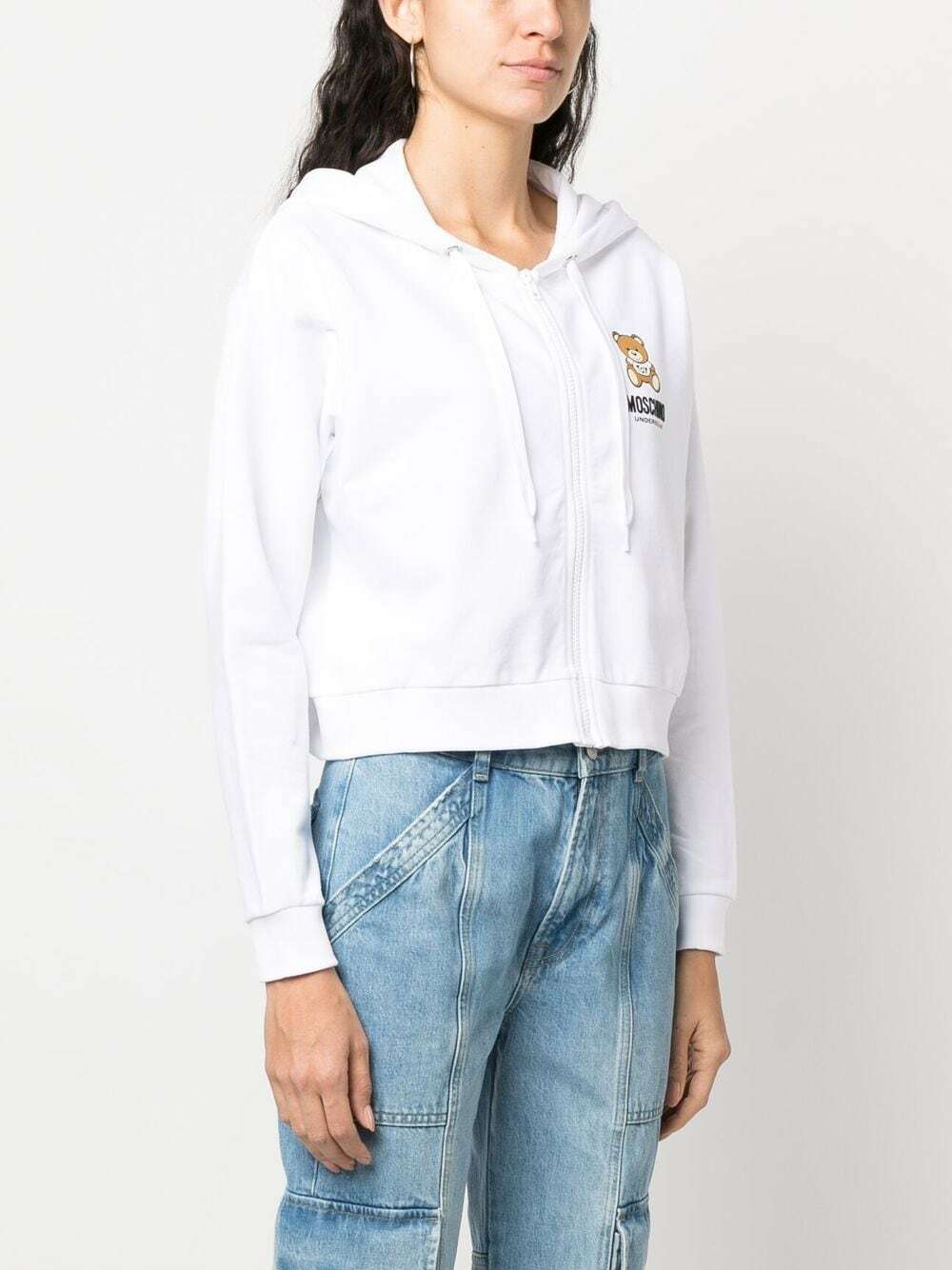 Moschino White & Black Multicolor Logo Sweatshirt