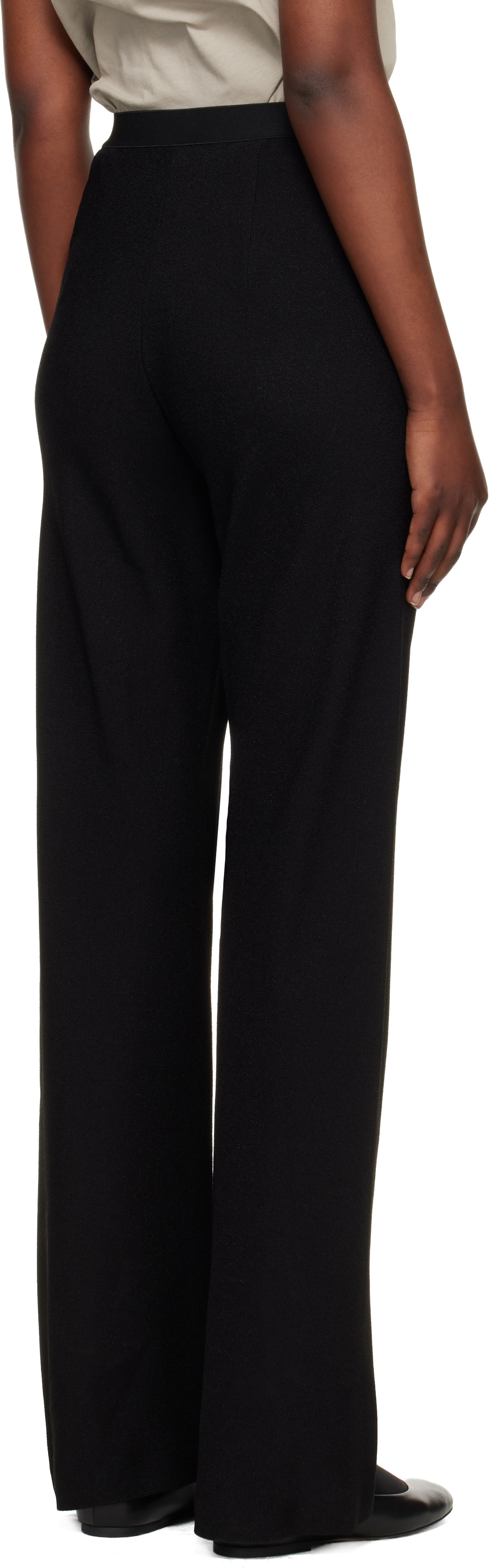 WARDROBE.NYC Black Crepe Bias Cut Trousers