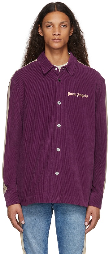 Photo: Palm Angels Purple Track Suit Shirt