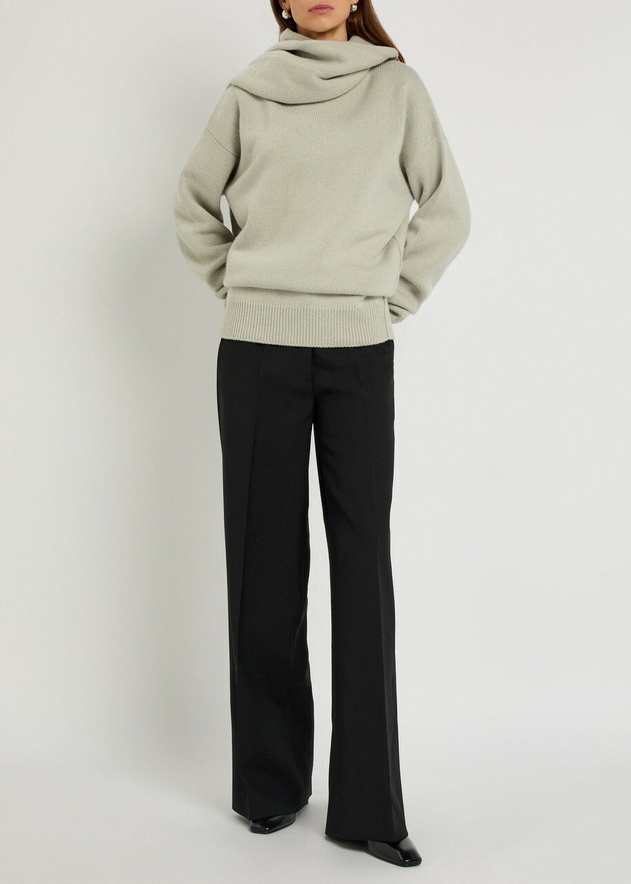 Calvin Klein Mia Scarf-effect Cashmere Jumper Ivory