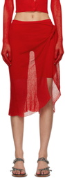 Isa Boulder SSENSE Exclusive Red Wrap Miniskirt