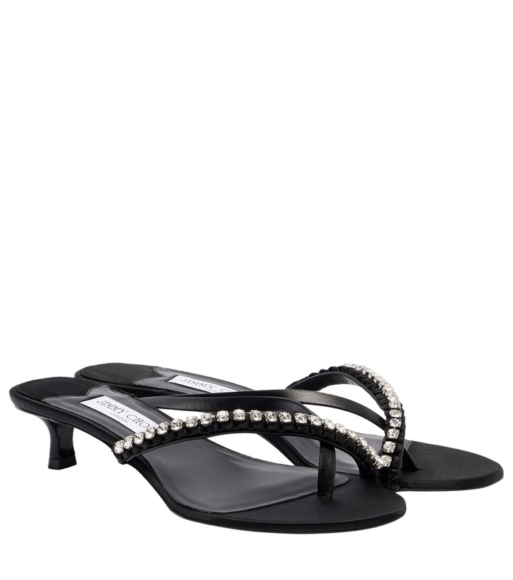 Photo: Jimmy Choo Dila 35 leather and satin thong sandals