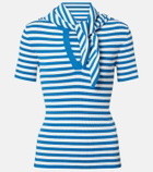 Max Mara Striped scarf-detail knitted top