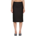 MM6 Maison Margiela Black Wool Felt Midi Skirt