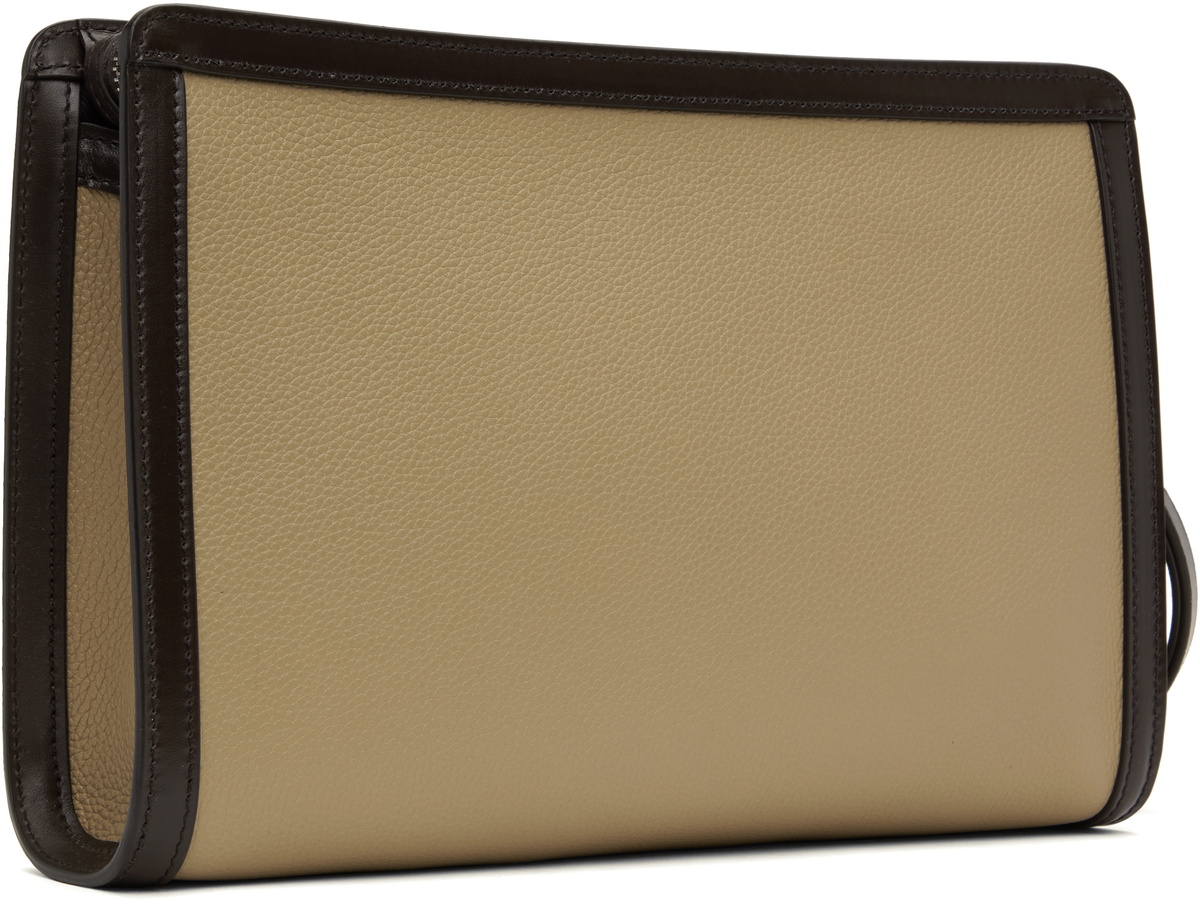 TOM FORD Beige Soft Grain Leather Mini Flat Pouch TOM FORD