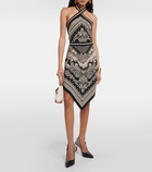 Balmain Paisley jacquard halterneck midi dress