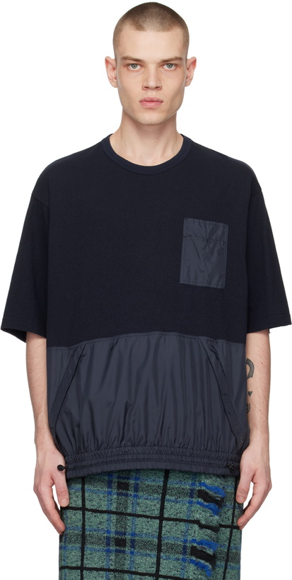 Photo: Undercover Navy Paneled T-Shirt