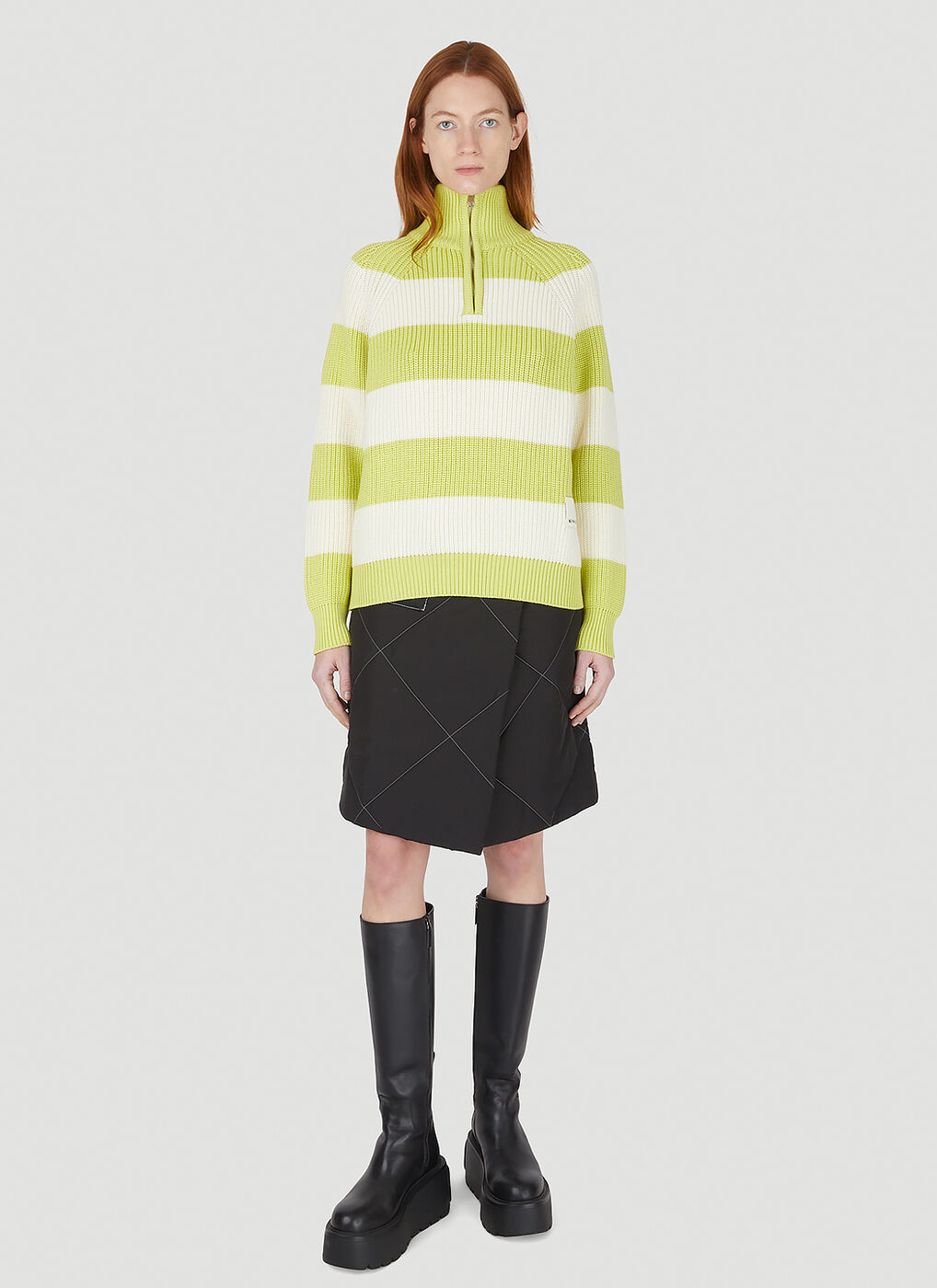 High Neck Sweater in Green Sunnei