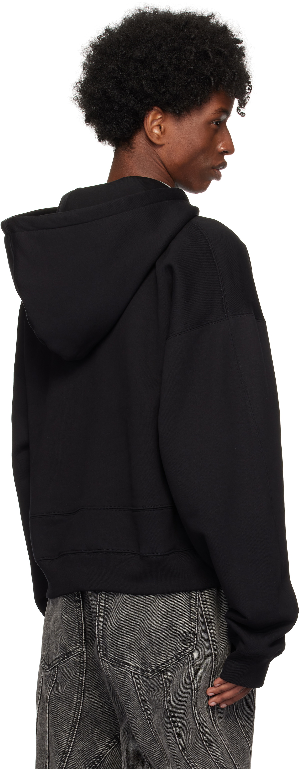 Mugler Black 'Mugler' Logo Hoodie