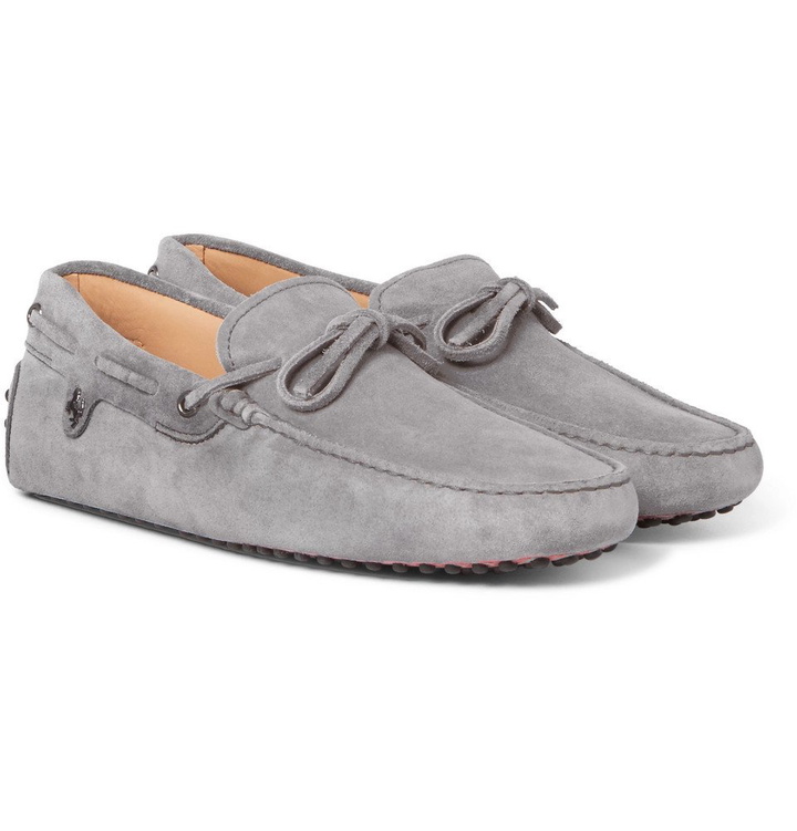 Photo: Tod's - Ferrari Gommino Suede Driving Shoes - Men - Gray