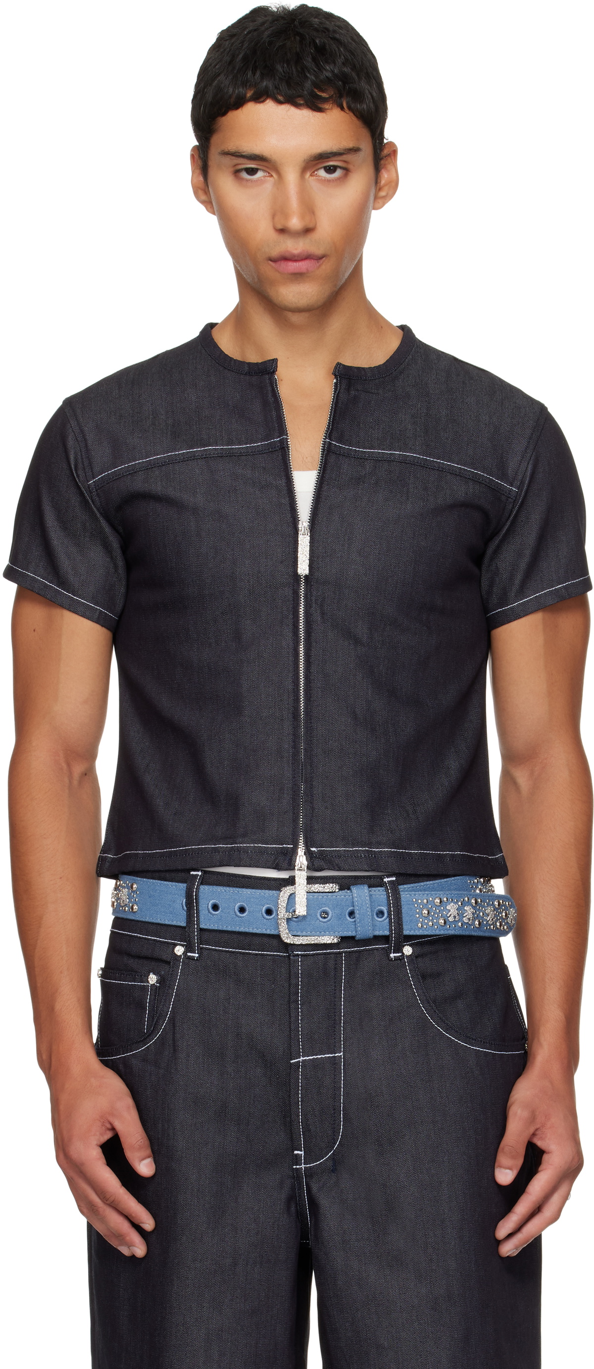Veneda Carter SSENSE Exclusive Navy Toni Denim T-shirt