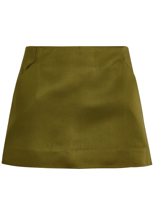 Photo: Paris Georgia Cass Satin Mini Skirt Olive