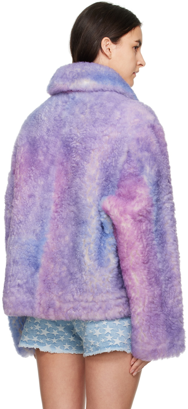 ERL Multicolor Tie-Dye Shearling Jacket ERL