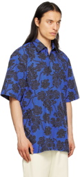 Dries Van Noten Blue & Black Printed Shirt